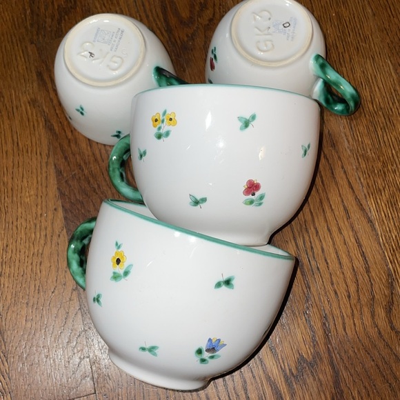 Gmundner Keramik Austrian muesli bowls with two tea cups - Picture 5 of 6